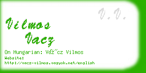 vilmos vacz business card